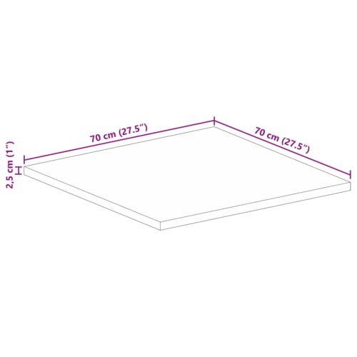 Плот за маса 70x70x2,5 см квадратен масивна акация