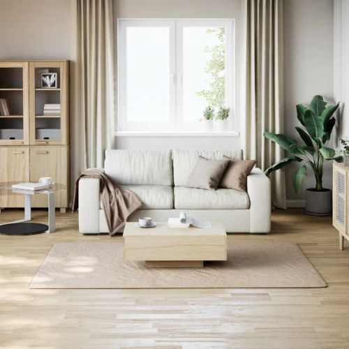 Миещ се килим мек къс косъм 160x230 см противоплъзгащ бежов