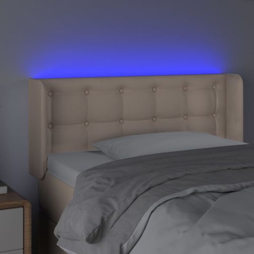 LED Горна табла за легло, капучино, 93x16x78/88 см