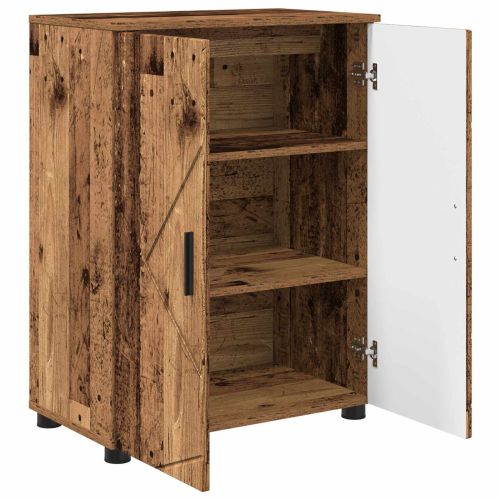Шкаф за баня със съхранение с врата Старо дърво 60 x 35 x 80 см