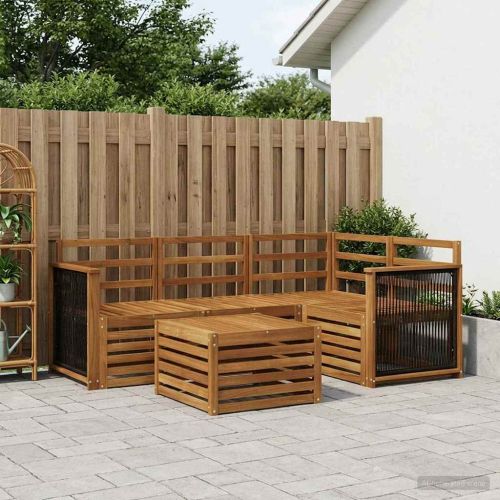 Комплект дивани за открито 5 pcs Натурално 59 x 59 x 37 см