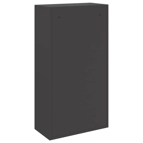Пощенска кутия за пратки с врата Черно 44 x 22 x 82 см Стомана