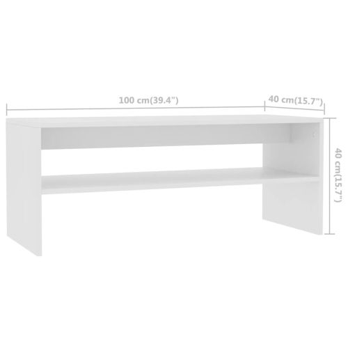 Маса за кафе, бяла, 100x40x40 см, инженерно дърво
