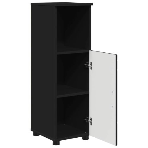 Шкаф за баня Черно 30 x 35 x 95 см Инженерно дърво & Метал