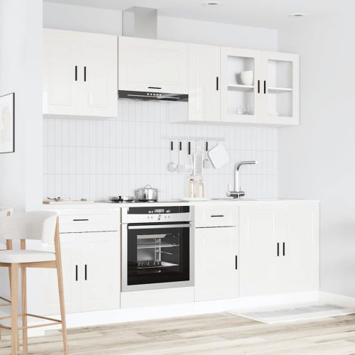Комплект кухненски шкафове от 8 части Kalmar, инженерно дърво