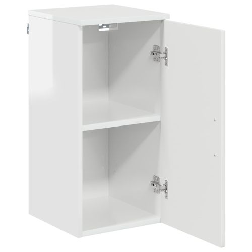 Шкаф за баня Монтиране на стена Лъскаво бяло 30 x 31,5 x 61 см