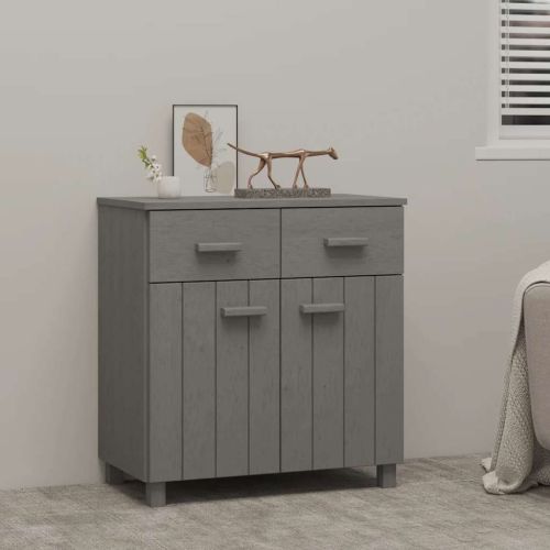 Сайдборд HAMAR светлосив 79x40x80 см борово дърво масив
