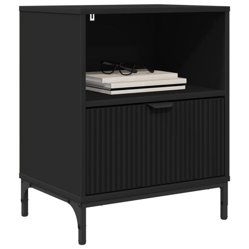 Нощен шкаф 2 pcs Черно 49 x 36 x 61 см Инженерно дърво