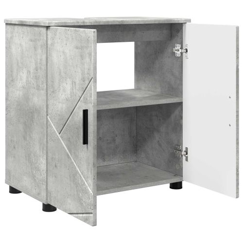 Шкаф за баня със съхранение Циментено сиво 61 x 35 x 64 см