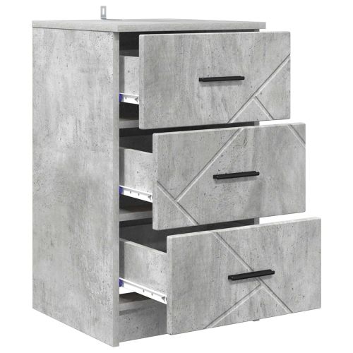 Нощен шкаф Бетонно сиво 38 x 38 x 66 см Инженерно дърво