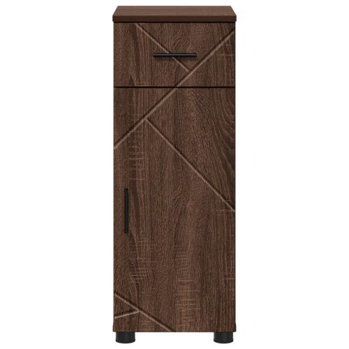 Шкаф за баня Кафяв дъб 30 x 35 x 80 см Инженерно дърво & Метал