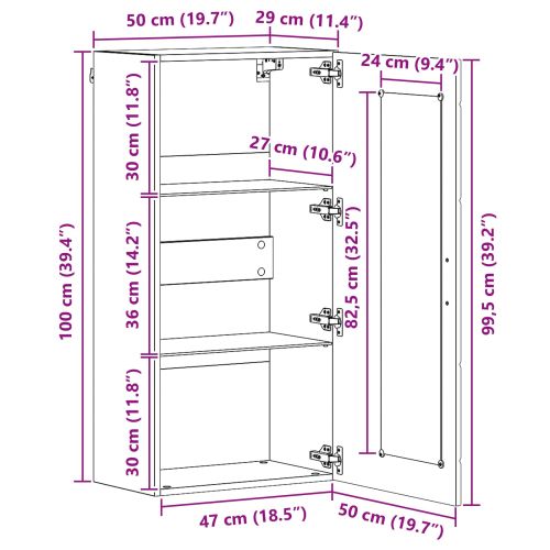 Дървен шкаф Старо дърво 50 x 29 x 100 см Инженерно дърво