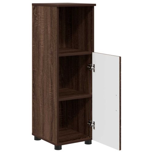 Шкаф за баня Кафяв дъб 30 x 35 x 95 см Инженерно дърво & Метал