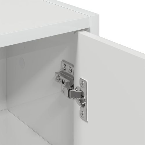 Шкаф за баня Монтиране на стена Лъскаво бяло 39 x 23,5 x 65 см