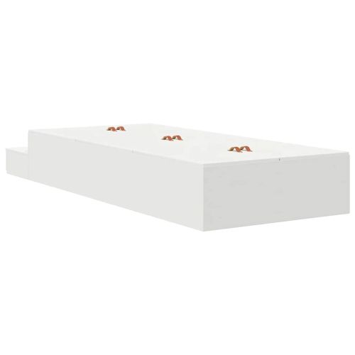 Легло с място за съхранение Бяло 80 cm Инженерно дърво