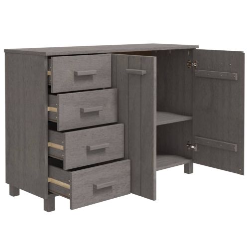 Сайдборд HAMAR, светлосив, 113x40x80 см, борово дърво масив