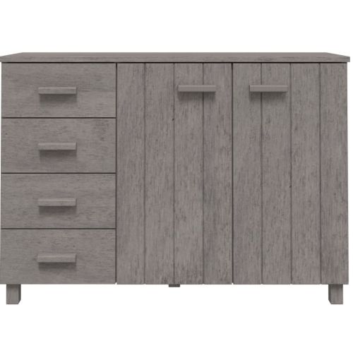 Сайдборд HAMAR, светлосив, 113x40x80 см, борово дърво масив