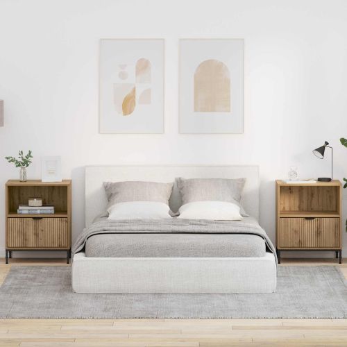 Нощен шкаф 2 pcs дъб артизан 49 x 36 x 61 см Инженерно дърво