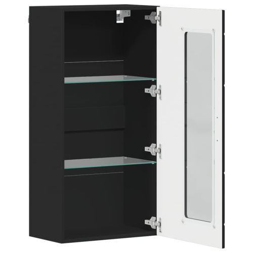 Дървен шкаф Черно 50 x 29 x 100 см Инженерно дърво