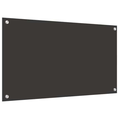 Кухненски гръб 2 pcs Тъмен сив 90 x 50 cm закалено стъкло