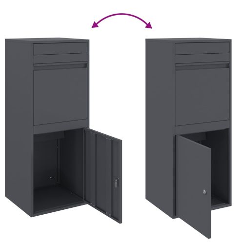 Пощенска кутия за пратки Антрацит 41 x 38 x 103 см Стомана