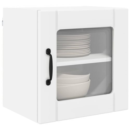 Стенен стъклен шкаф LUCCA 2 pcs Бяло 40 x 31 x 40 см