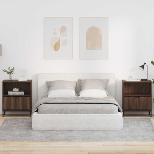 Нощен шкаф 2 pcs Кафяв дъб 49 x 36 x 61 см Инженерно дърво