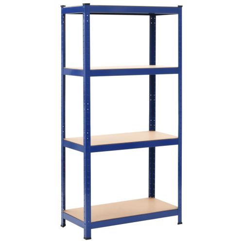 Рафтове за съхранение 2 бр сини 80x40x160 см стомана и MDF