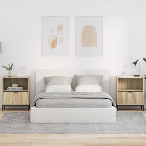 Нощен шкаф 2 pcs дъб сонома 49 x 36 x 61 см Инженерно дърво
