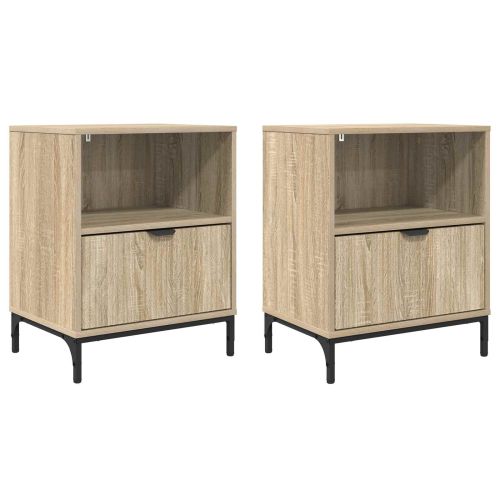 Нощен шкаф 2 pcs дъб сонома 49 x 36 x 61 см Инженерно дърво