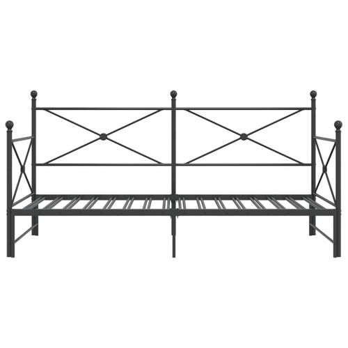 Дневна спалня с багажник без матрак Черно 107x203 cm Стомана