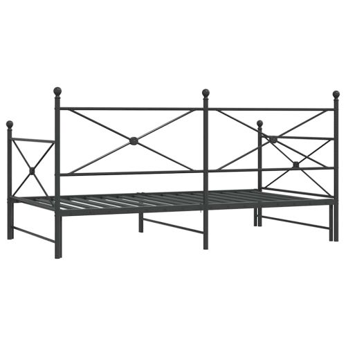 Дневна спалня с багажник без матрак Черно 107x203 cm Стомана