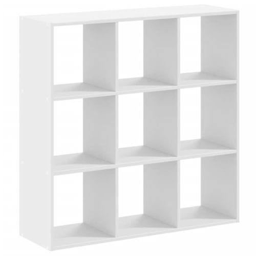 Библиотека, бяла, 102x32x102 см, инженерно дърво