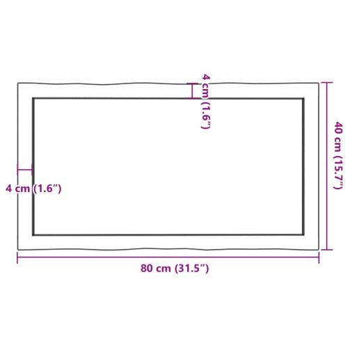 Плот за маса светлокафяв 80x40x(2-6) см обработен масивен дъб