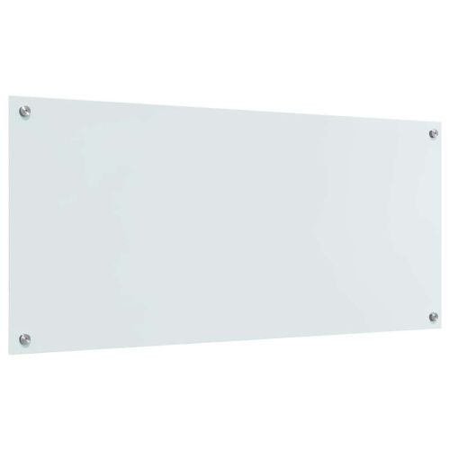 Кухненски гръб 2 pcs Бяло 110 x 50 cm закалено стъкло
