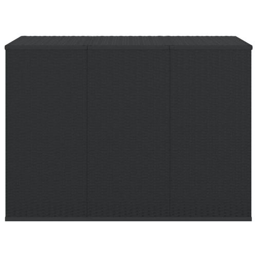 Кутия за градински възглавници PE Ратан 145x100x103 см черна