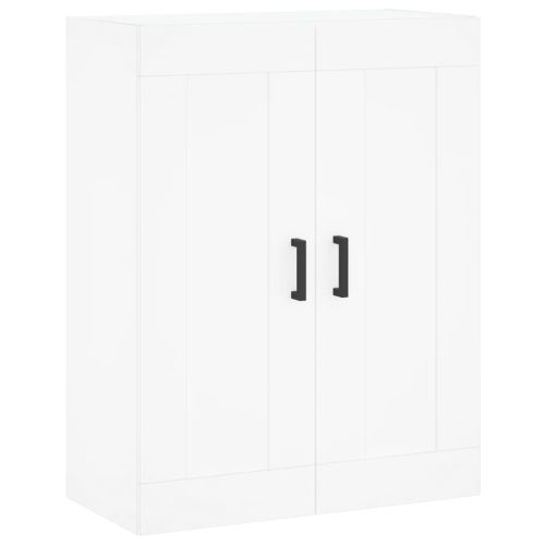 Стенен шкаф бял 69,5x34x90 см инженерно дърво