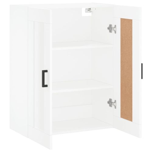 Стенен шкаф бял 69,5x34x90 см инженерно дърво