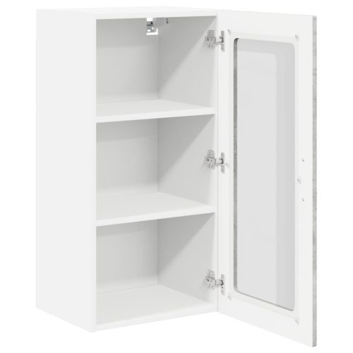 Стенен стъклен шкаф LUCCA 2 pcs Бетонно сиво 40 x 31 x 80 см