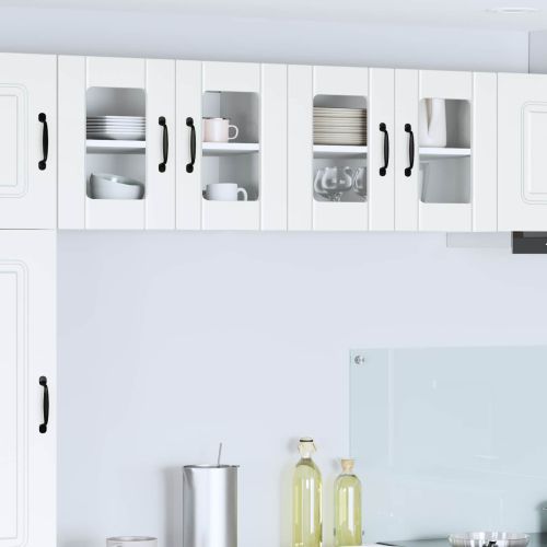 Стенен стъклен шкаф LUCCA 2 pcs Бяло 60 x 31 x 40 см