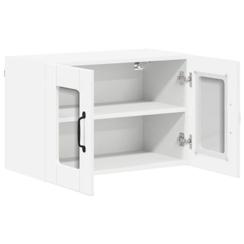 Стенен стъклен шкаф LUCCA 2 pcs Бяло 60 x 31 x 40 см