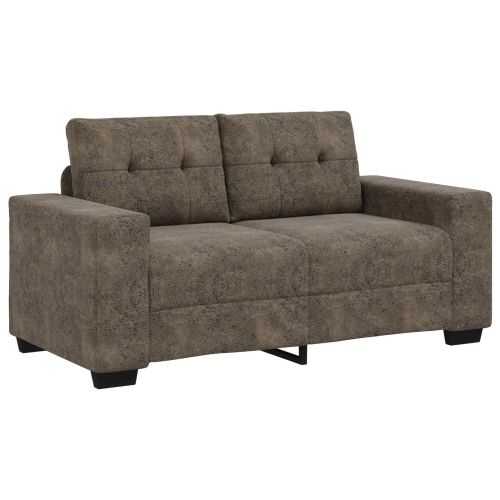 Диван 3 pcs Тъмен сив 221 x 80 x 80 см Ленена смесена тъкан