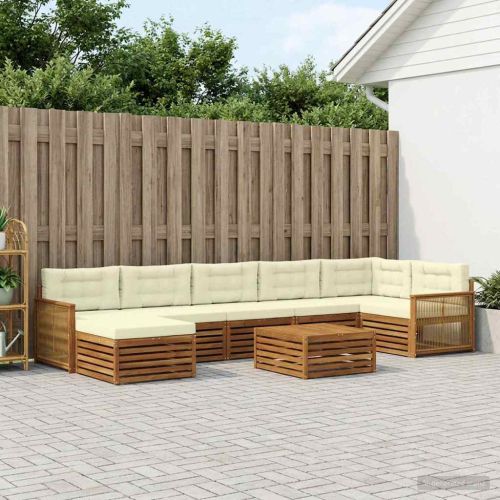 Комплект дивани за открито 8 pcs Натурален и Крема