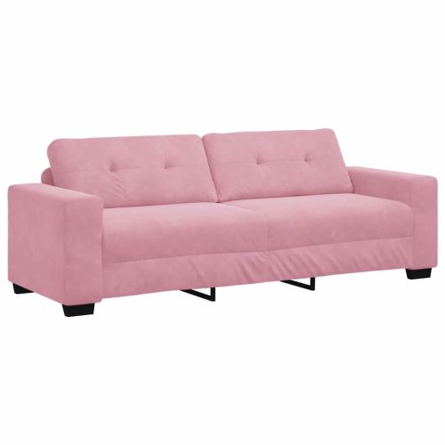 Комплект дивани 3 pcs Розово 221 x 80 x 80 см Кадифе