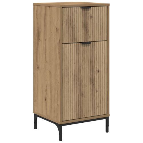 Шкаф за баня Дъб 39,5 x 36 x 88 см Инженерно дърво & Метал