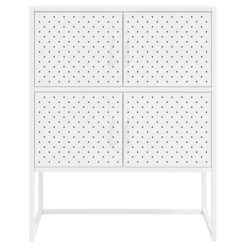 Висок шкаф, бял, 80x35x100 см, стомана