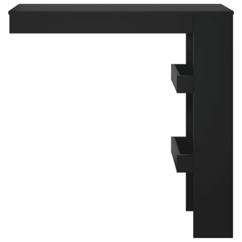 Стенна бар маса, черна, 102x45x103,5 см, инженерно дърво