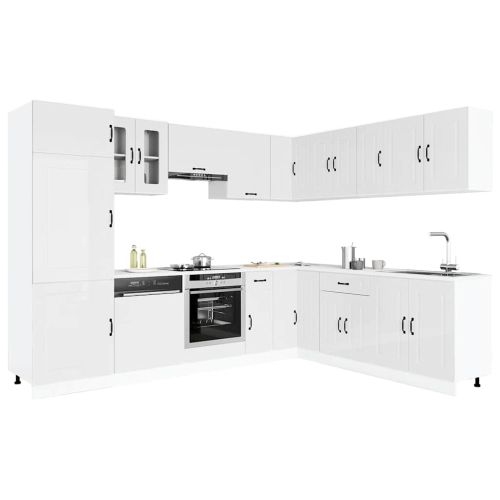 Комплект кухненски шкафове от 14 части Kalmar, инженерно дърво