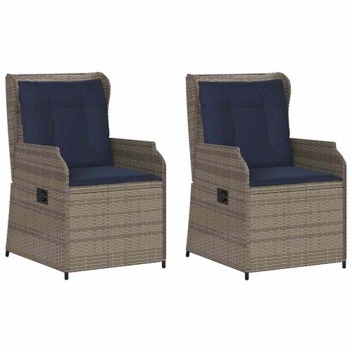 Градинска пейка 2 pcs Сив полиратан