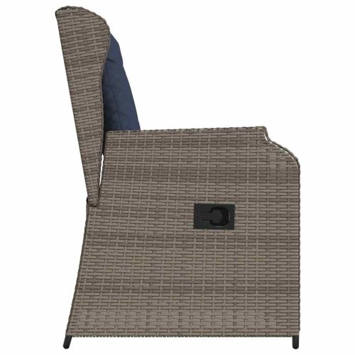 Градинска пейка 2 pcs Сив полиратан